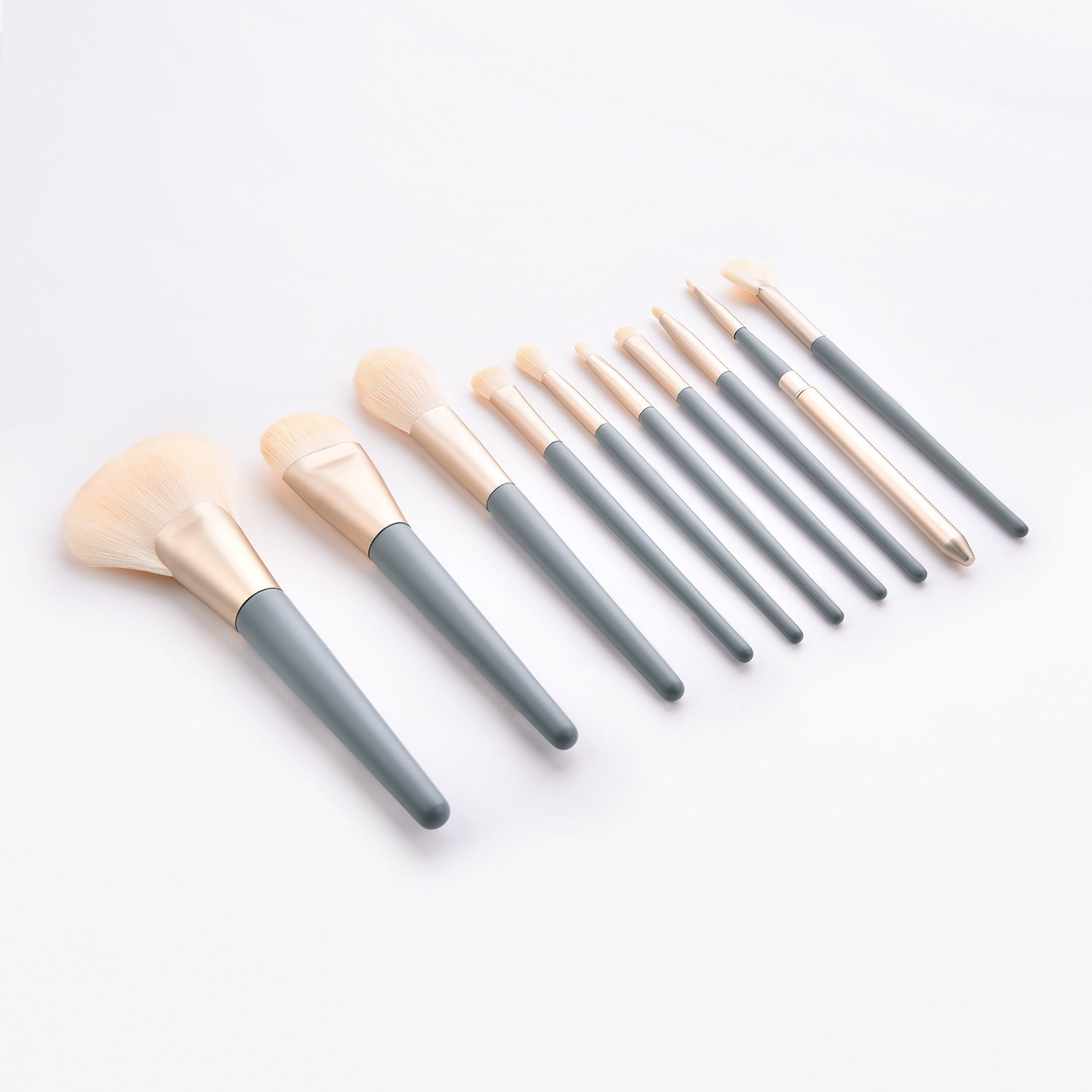JMT-260362 10-Piece Makeup Brush Set with Wooden Handle and Nylon Bristles