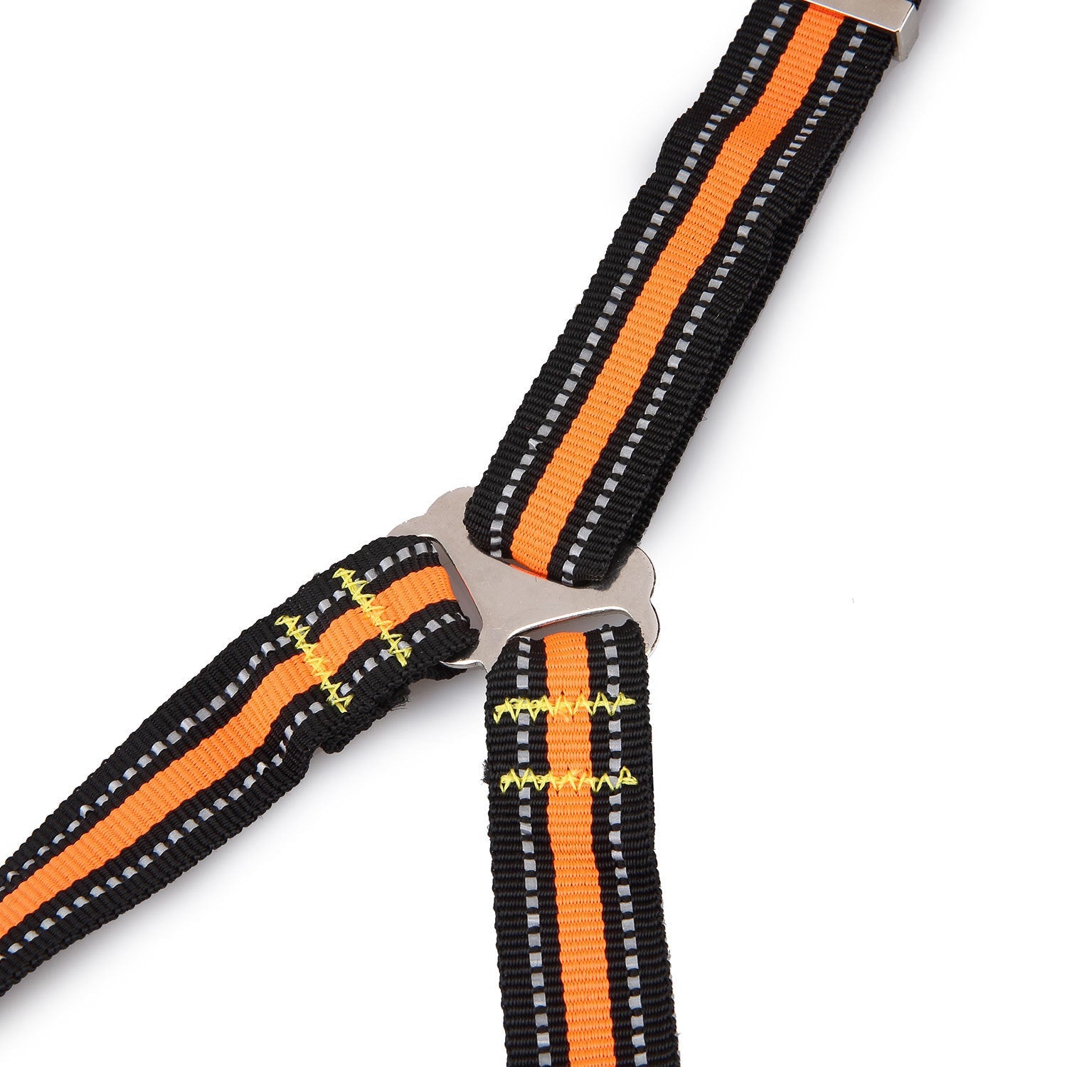 JMT-260426 Adjustable Reflective Nylon Pet Leash for Two Dogs - 50-140cm Main Traction, 60cm Spring Traction