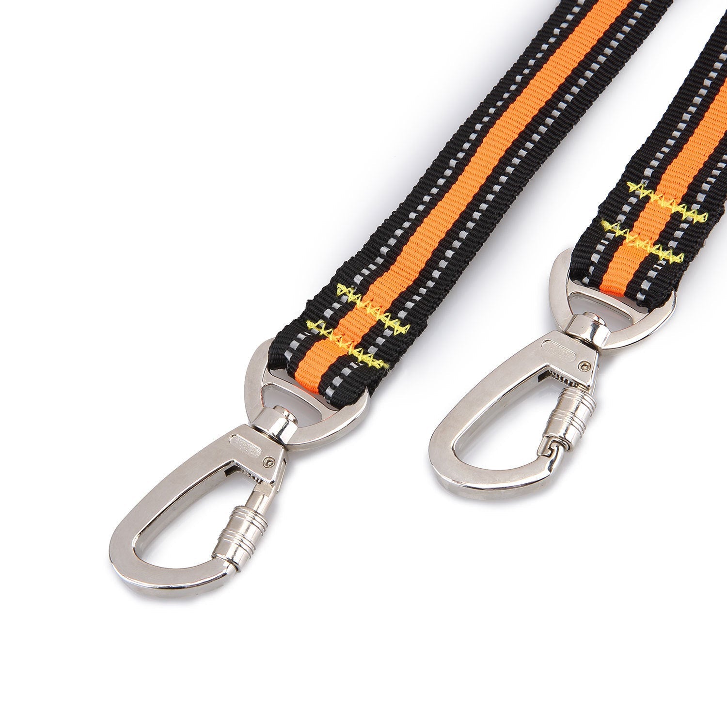 JMT-260426 Adjustable Reflective Nylon Pet Leash for Two Dogs - 50-140cm Main Traction, 60cm Spring Traction
