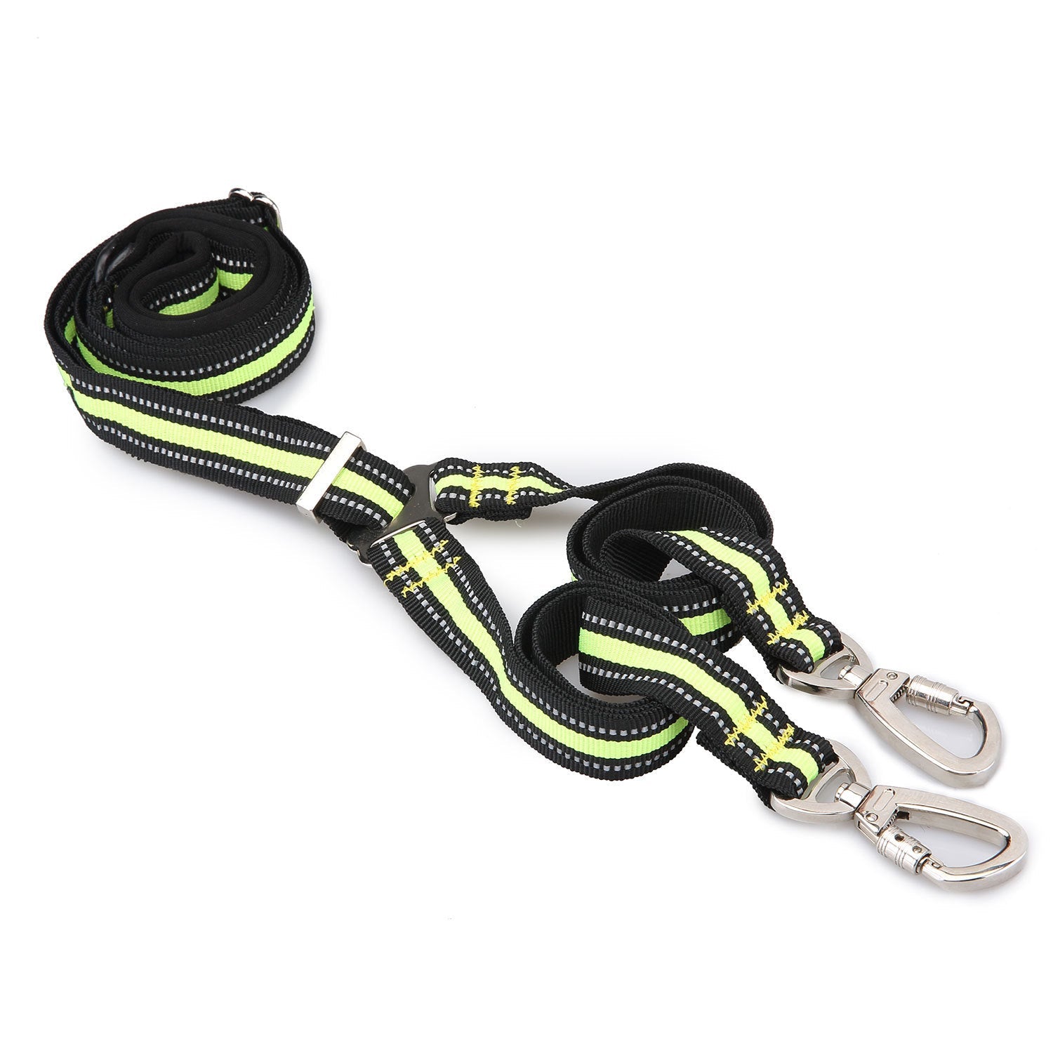 JMT-260426 Adjustable Reflective Nylon Pet Leash for Two Dogs - 50-140cm Main Traction, 60cm Spring Traction