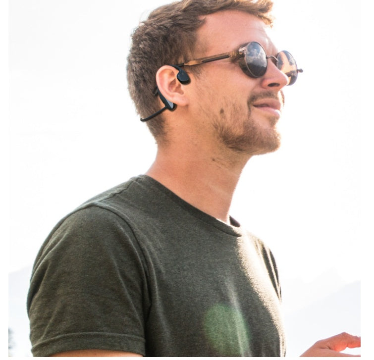 JMT-261066 Bone Conduction Bluetooth Headset with Card - 10m Range, Stereo Sound, Battery Display, Call Function, Black