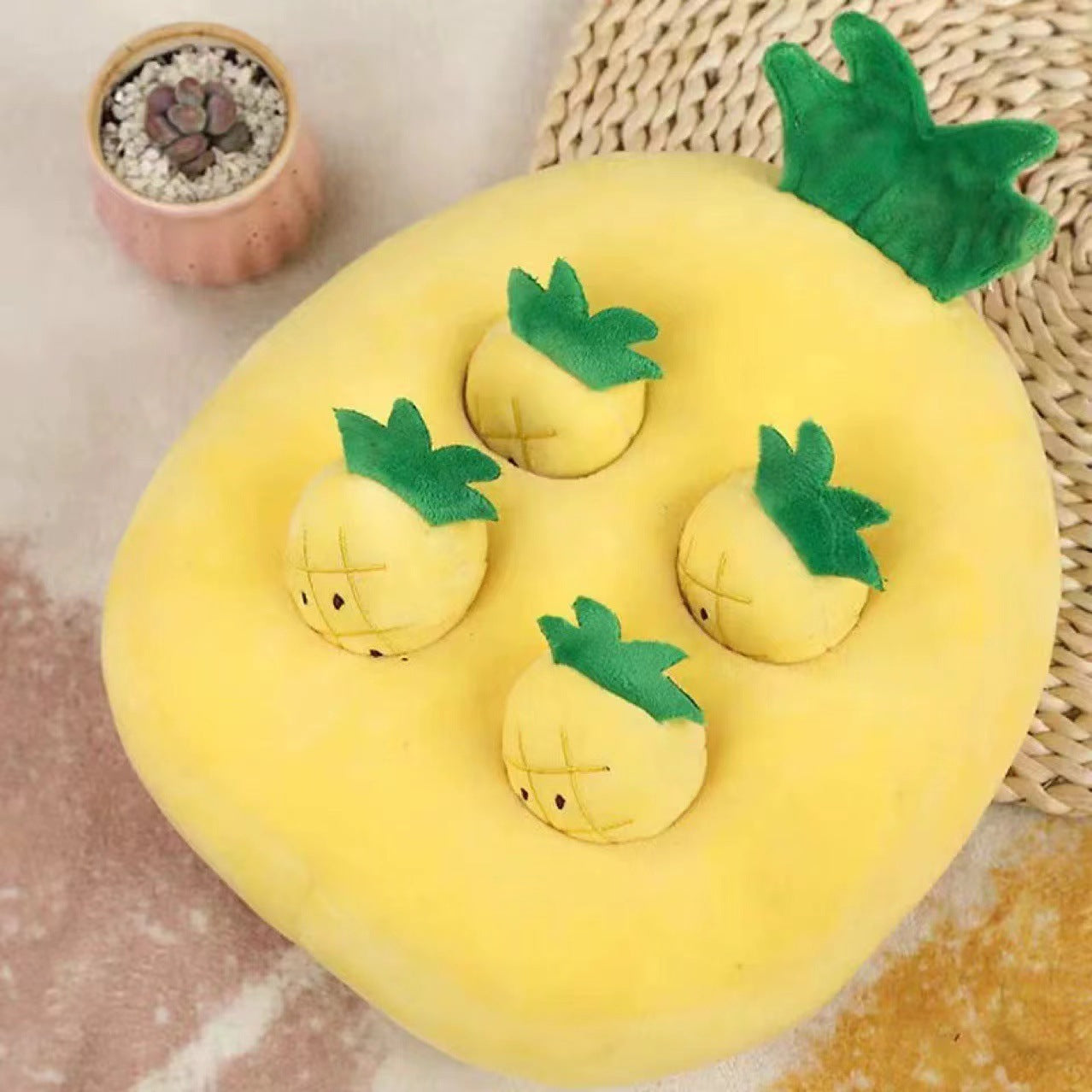 JMT-261066 Interactive Plush Strawberry Snuffle Mat for Dogs, Bunnies, and Guinea Pigs - Engage and Entertain