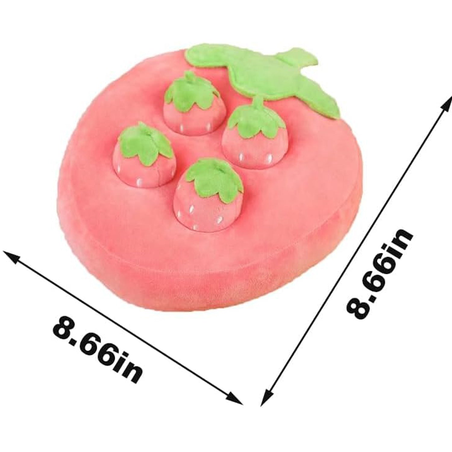 JMT-261066 Interactive Plush Strawberry Snuffle Mat for Dogs, Bunnies, and Guinea Pigs - Engage and Entertain