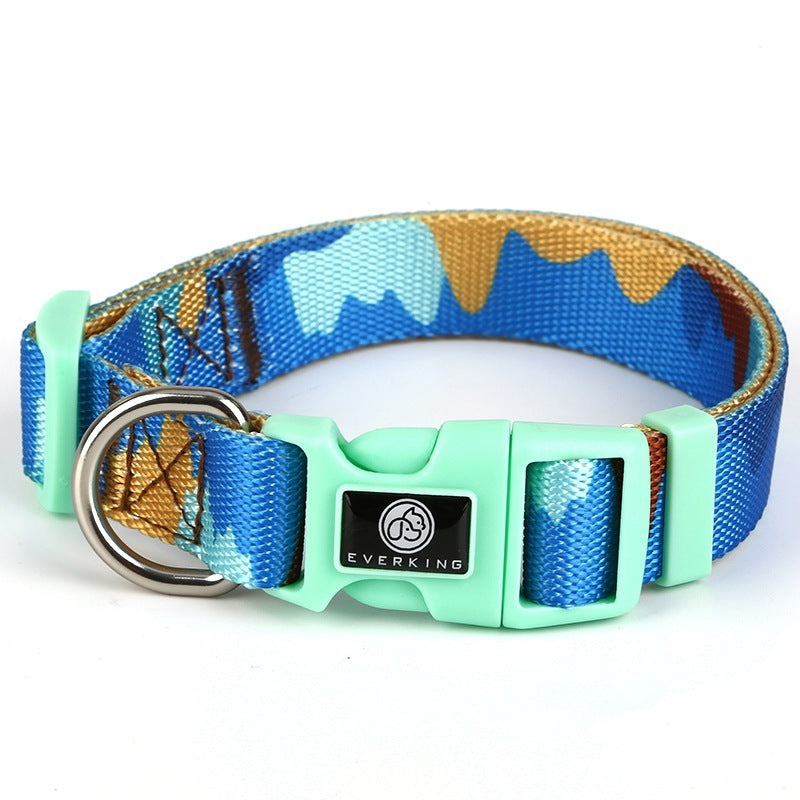 JMT-261578 Adjustable Nylon Dog Collar and Leash Set with Chest Harness for Small to Large Dogs - Versatile in Pink, Blue, Yellow, and Green