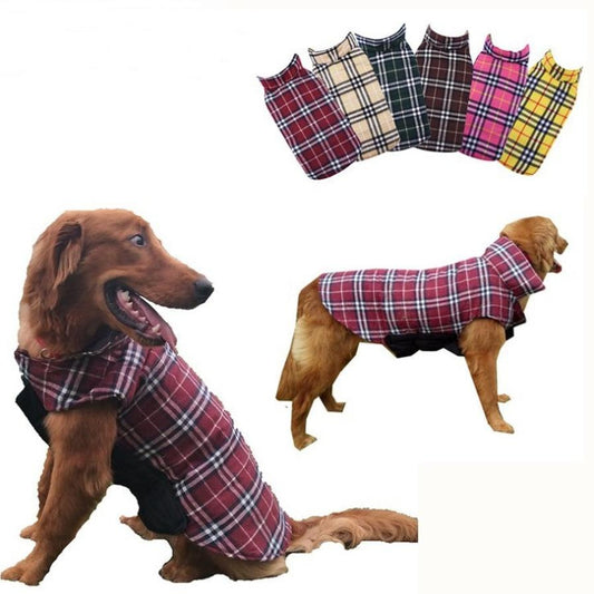 JMT-261706 Waterproof Tartan Dog Jacket Coat for Outdoor Activities - Multiple Sizes Available