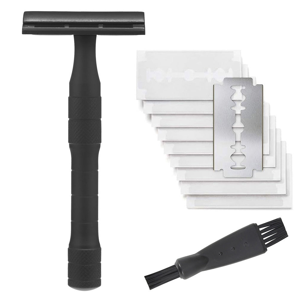 JMT-262474 Double-Sided Shaver with Alloy Handle & Replacement Blades - Multiple Color Options Available