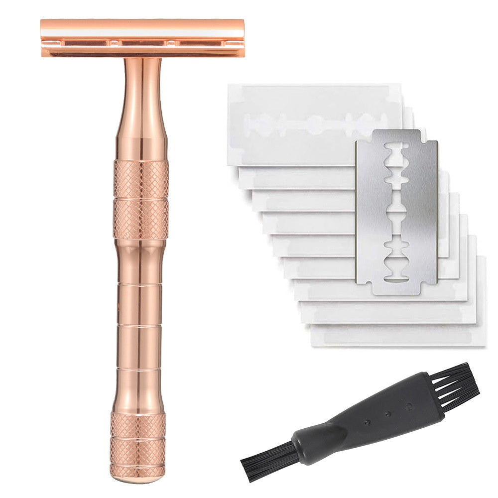 JMT-262474 Double-Sided Shaver with Alloy Handle & Replacement Blades - Multiple Color Options Available