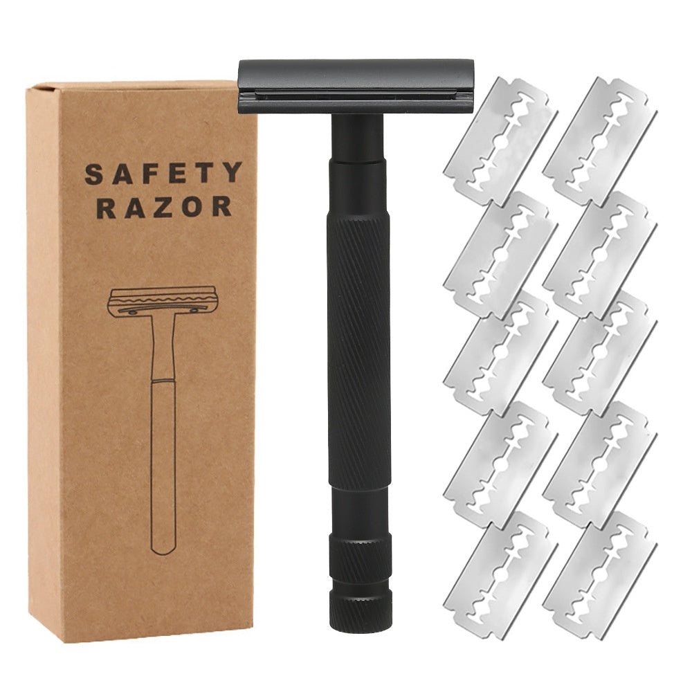 JMT-262474 Double-Sided Shaver with Alloy Handle & Replacement Blades - Multiple Color Options Available