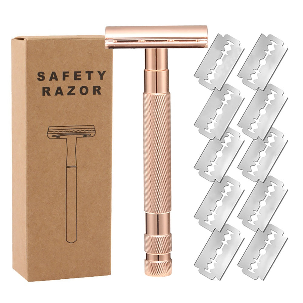 JMT-262474 Double-Sided Shaver with Alloy Handle & Replacement Blades - Multiple Color Options Available