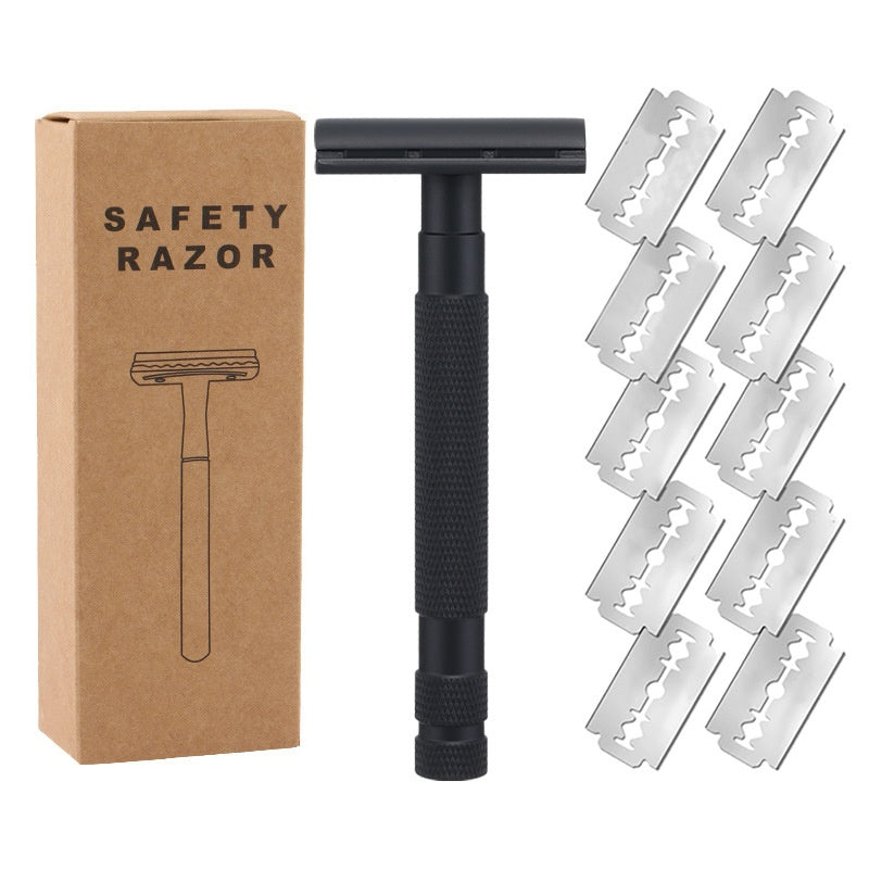 JMT-262474 Double-Sided Shaver with Alloy Handle & Replacement Blades - Multiple Color Options Available