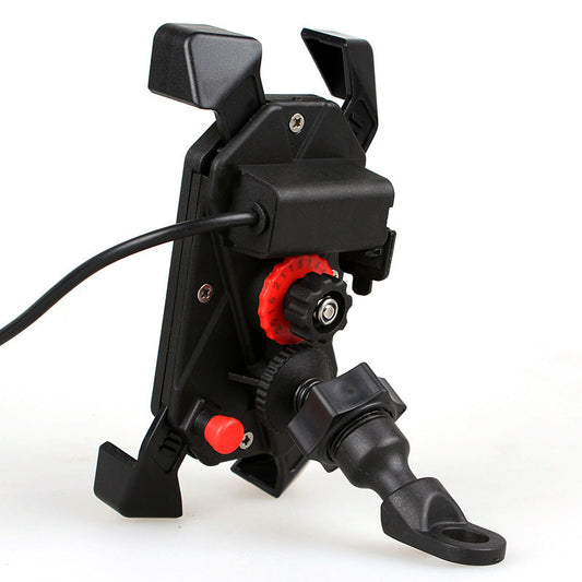 JMT-263242 360° Motorcycle Phone Holder with USB Charging for 4-6.5 Inch Devices
