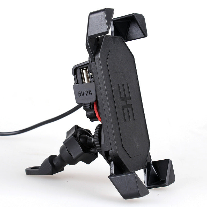 JMT-263242 360° Motorcycle Phone Holder with USB Charging for 4-6.5 Inch Devices