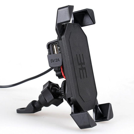 JMT-263242 360° Motorcycle Phone Holder with USB Charging for 4-6.5 Inch Devices