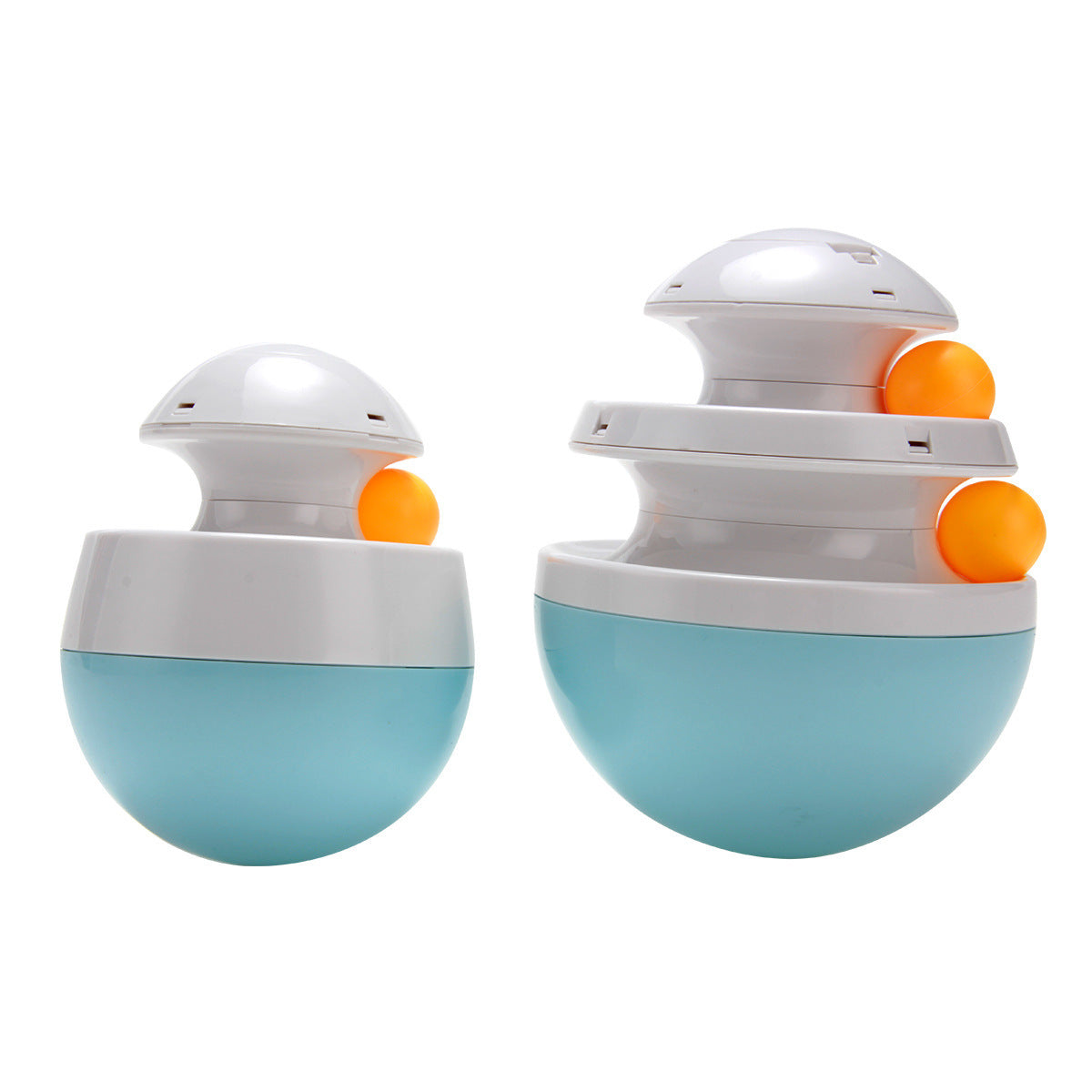 JMT-263370 Interactive Slow Food Tumbler Toy for Dogs - Food Spilling Pet Tracker, ABS Material, 11.5x11.5x15CM, Blue/Pink/Purple/Black