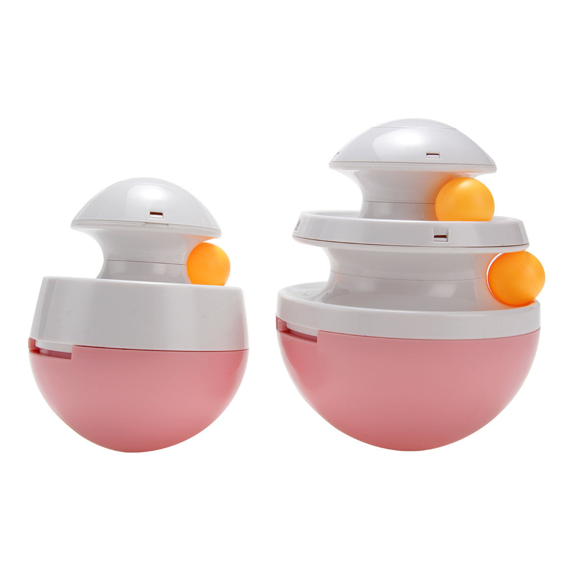 JMT-263370 Interactive Slow Food Tumbler Toy for Dogs - Food Spilling Pet Tracker, ABS Material, 11.5x11.5x15CM, Blue/Pink/Purple/Black