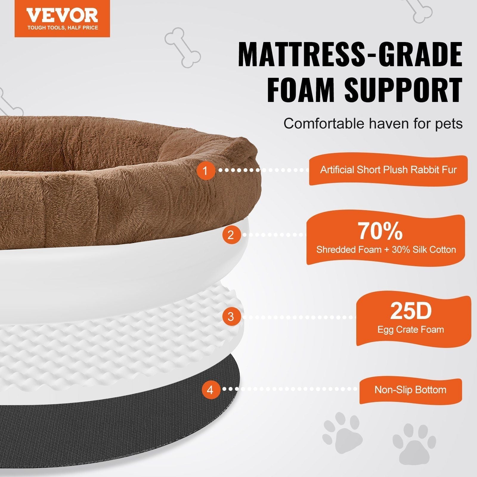 JMT-263690 Large Washable Faux Rabbit Fur Dog Bed for Humans - Cozy 72"x48"x10" Resting Space with Side Pockets and Non-Slip Base