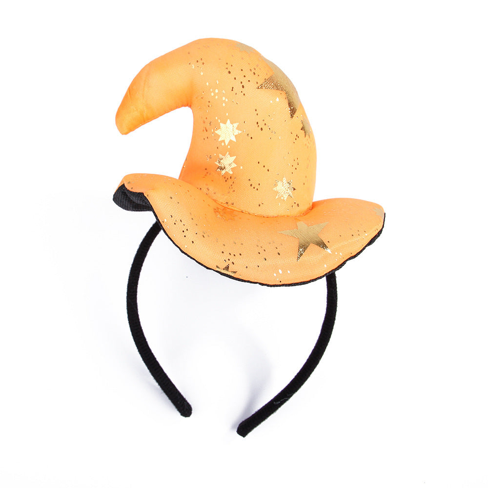 JMT-264010 Pet Headdress Halloween Headband - Flannel, Sequin, Small Ball - Available in Black, Yellow, Green