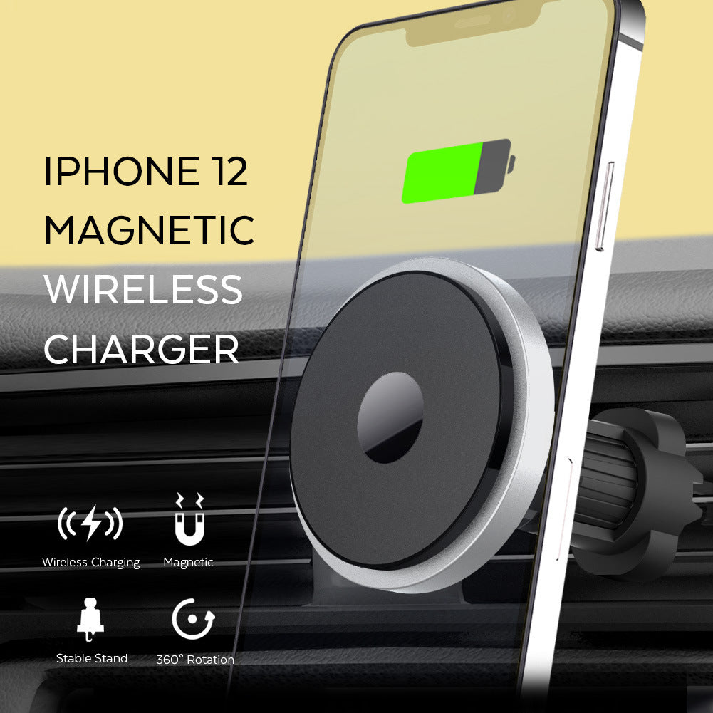 JMT-264074 Magnetic Wireless Charger for iPhone 12 and Compatible Models - Aluminum Alloy Design, 10W Fast Charging