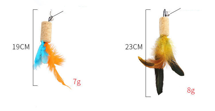 JMT-264522 Feather Replacement Head for Cat Toy - Multiple Color Options Available