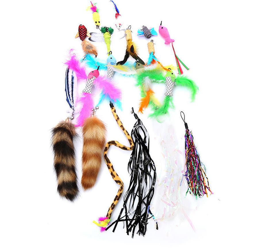 JMT-264522 Feather Replacement Head for Cat Toy - Multiple Color Options Available