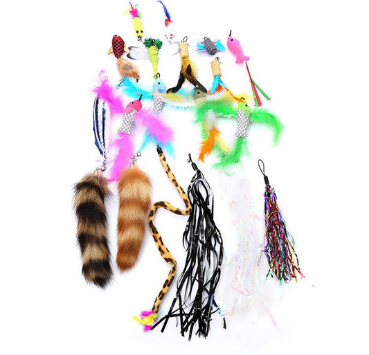 JMT-264522 Feather Replacement Head for Cat Toy - Multiple Color Options Available