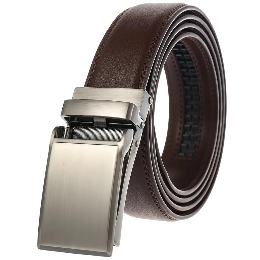 JMT-265290 Automatic Buckle Genuine Leather Belt for Men - Model LY33-1766-1