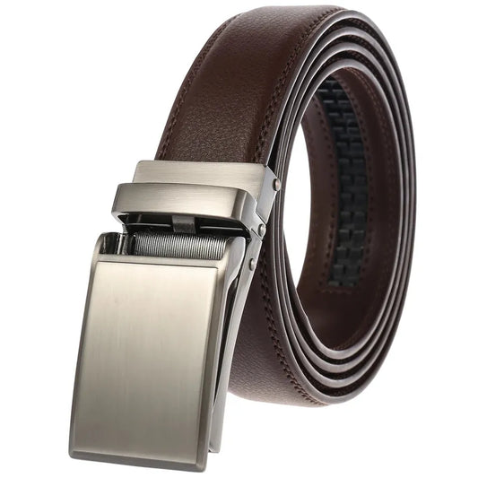 JMT-265290 Automatic Buckle Genuine Leather Belt for Men - Model LY33-1766-1