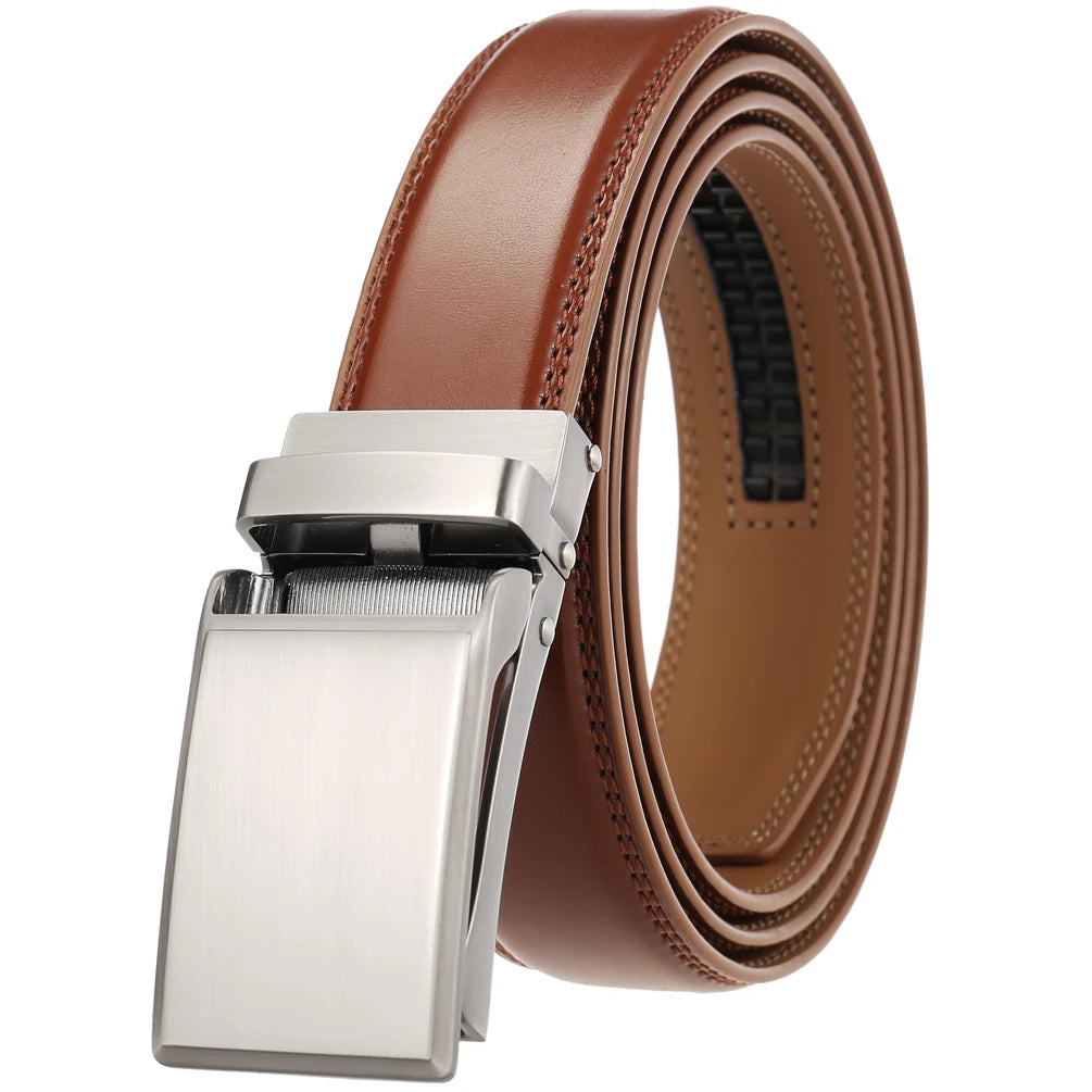 JMT-265290 Automatic Buckle Genuine Leather Belt for Men - Model LY33-1766-1