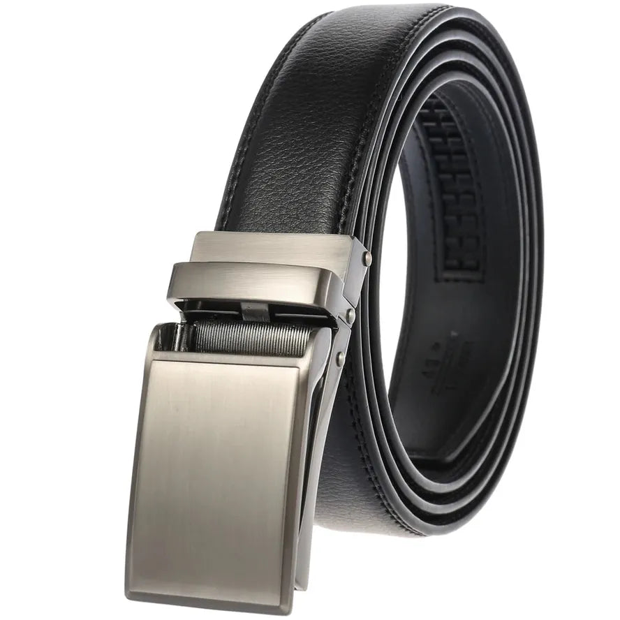 JMT-265290 Automatic Buckle Genuine Leather Belt for Men - Model LY33-1766-1