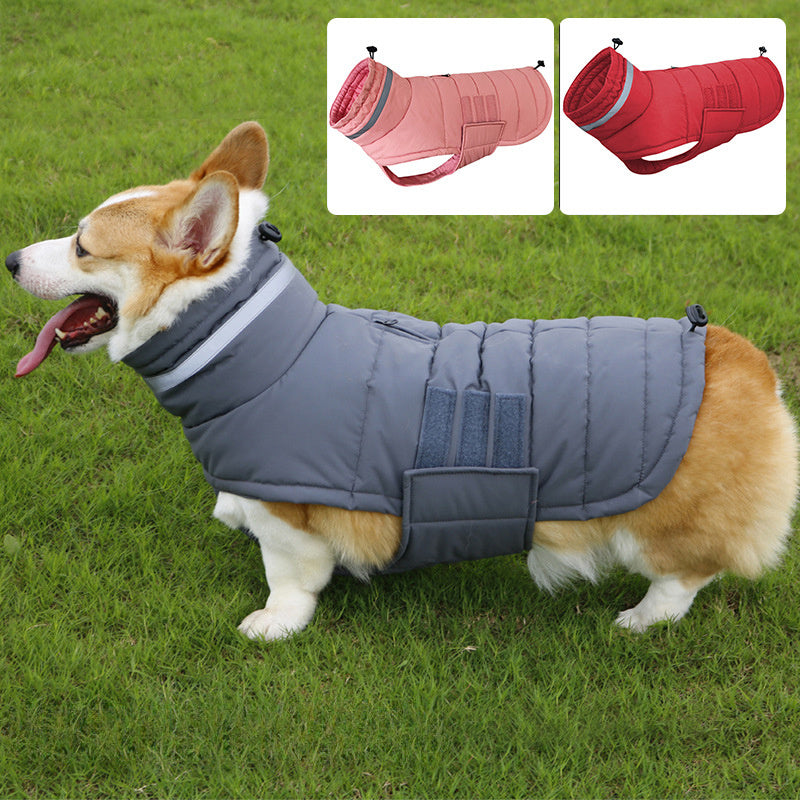 JMT-265610 Cold-Proof and Rain-Proof Pet Coat for Large Dogs - Corgi Trench Style Clothing