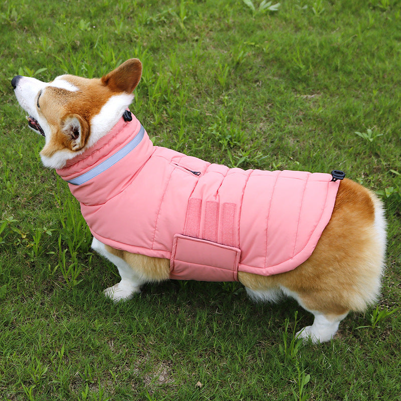 JMT-265610 Cold-Proof and Rain-Proof Pet Coat for Large Dogs - Corgi Trench Style Clothing