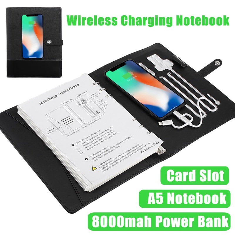 JMT-265866 Portable 8000 mAh Rechargeable Laptop Power Bank with Wireless Charging and Multiple USB Connectors