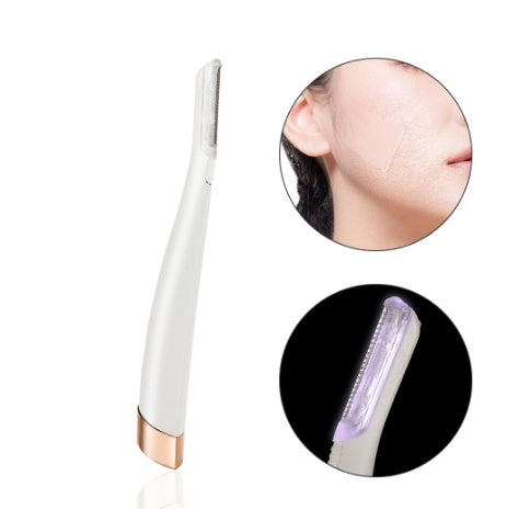 JMT-265930 LED Facial Hair Remover and Exfoliator with Replacement Heads - Painless Skin Care Tool