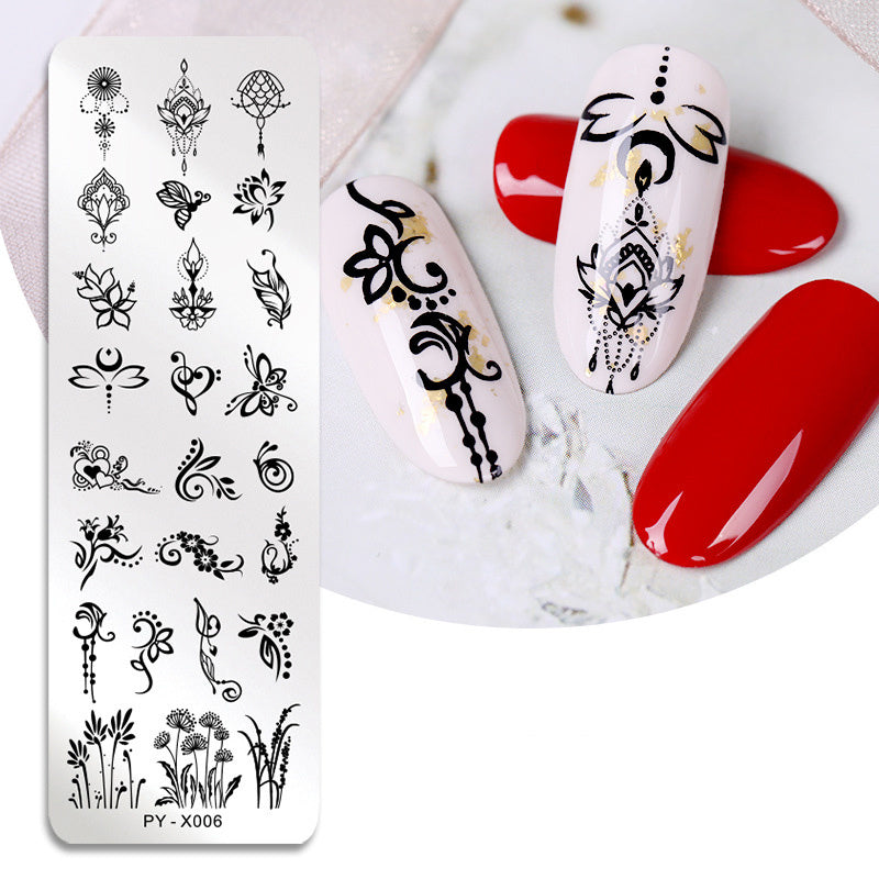 JMT-265994 Stainless Steel Nail Printing Plates - Small Square Design, Multiple Models Available