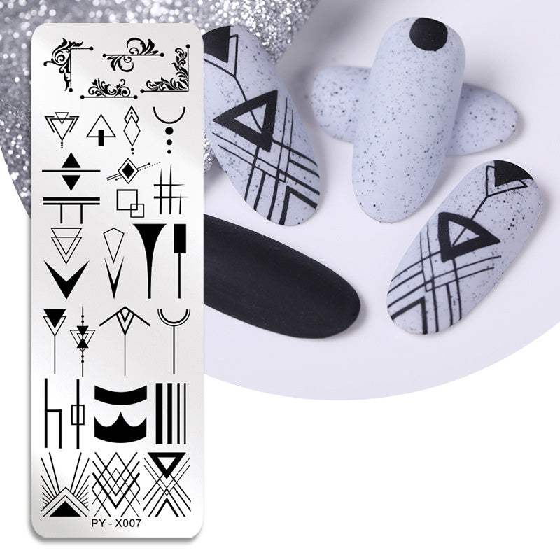 JMT-265994 Stainless Steel Nail Printing Plates - Small Square Design, Multiple Models Available