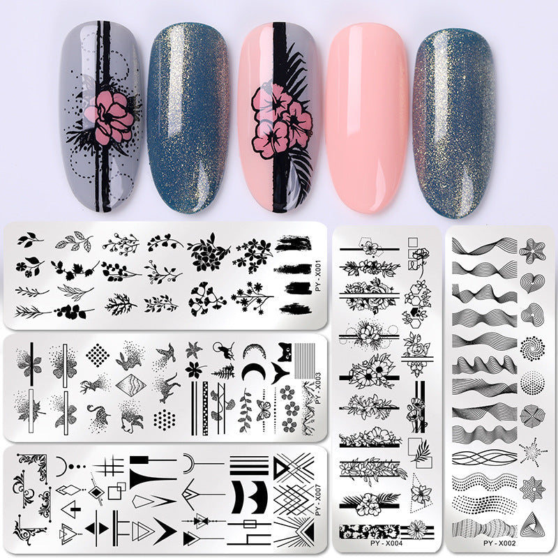 JMT-265994 Stainless Steel Nail Printing Plates - Small Square Design, Multiple Models Available