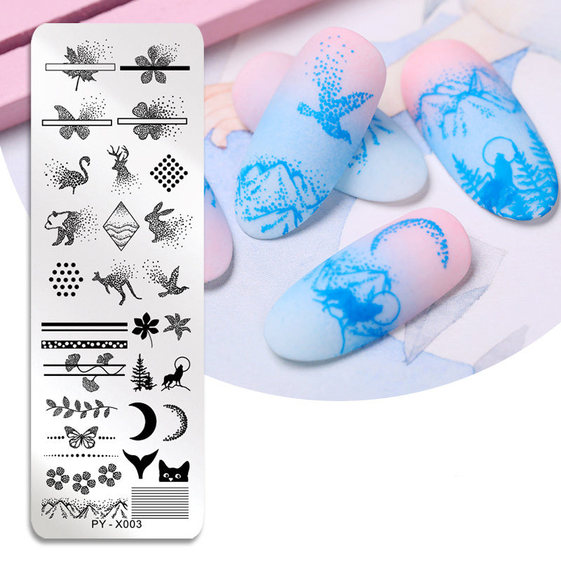 JMT-265994 Stainless Steel Nail Printing Plates - Small Square Design, Multiple Models Available