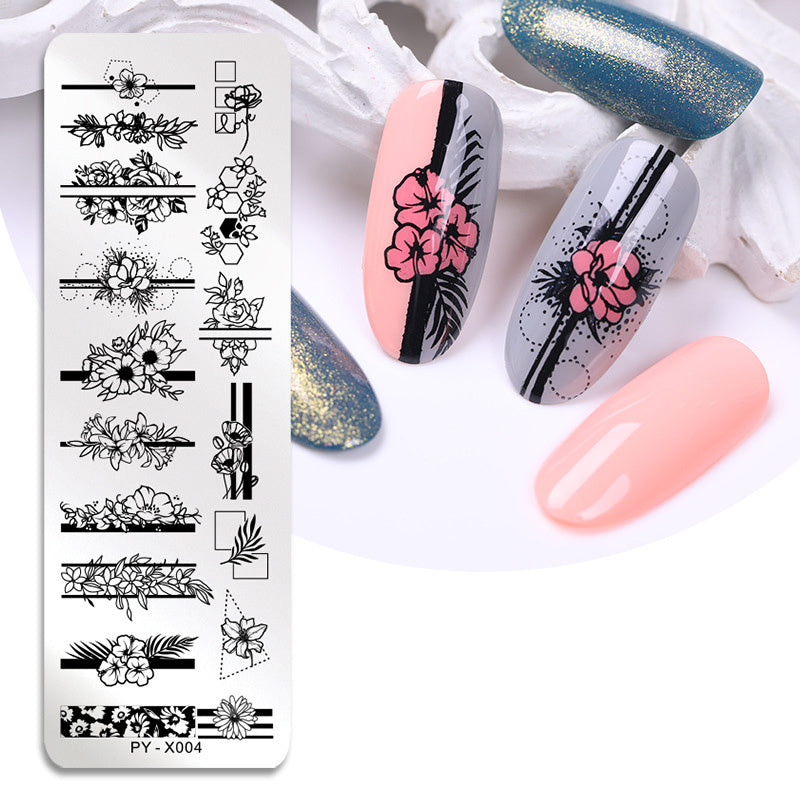 JMT-265994 Stainless Steel Nail Printing Plates - Small Square Design, Multiple Models Available