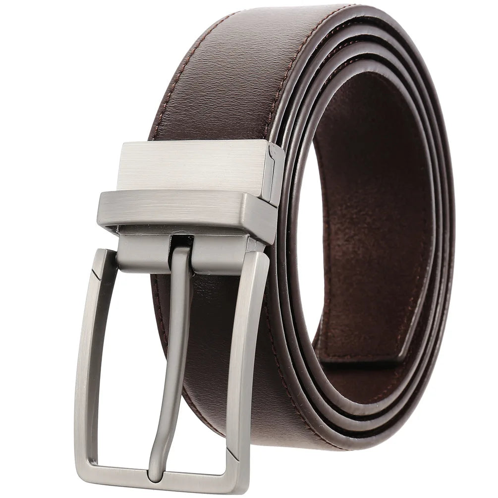 JMT-266442 Genuine Leather Men's Belt with Alloy Pin Buckle - Stylish Waistband for Everyday Wear