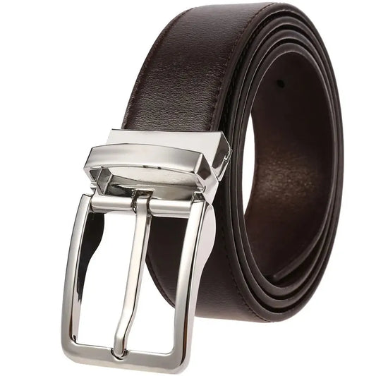 JMT-266442 Genuine Leather Men's Belt with Alloy Pin Buckle - Stylish Waistband for Everyday Wear