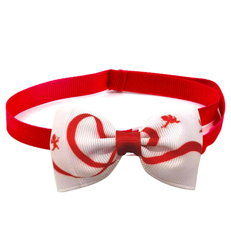 JMT-266506 Loving Cupid Cat Pet Bow Tie with Letter Pattern, Perfect for Halloween and Special Occasions