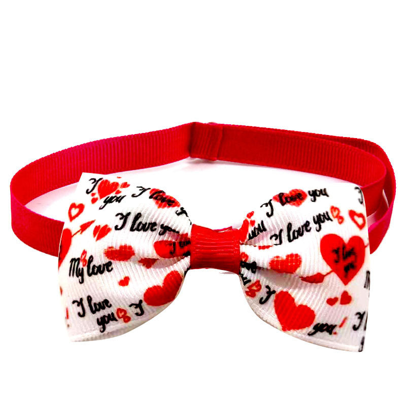 JMT-266506 Loving Cupid Cat Pet Bow Tie with Letter Pattern, Perfect for Halloween and Special Occasions