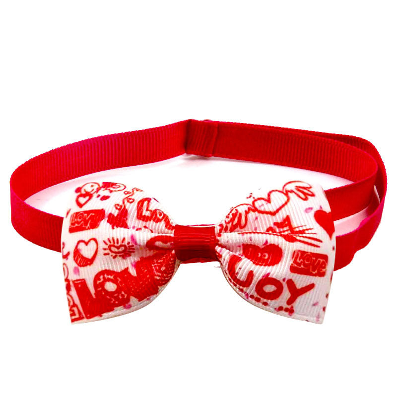 JMT-266506 Loving Cupid Cat Pet Bow Tie with Letter Pattern, Perfect for Halloween and Special Occasions