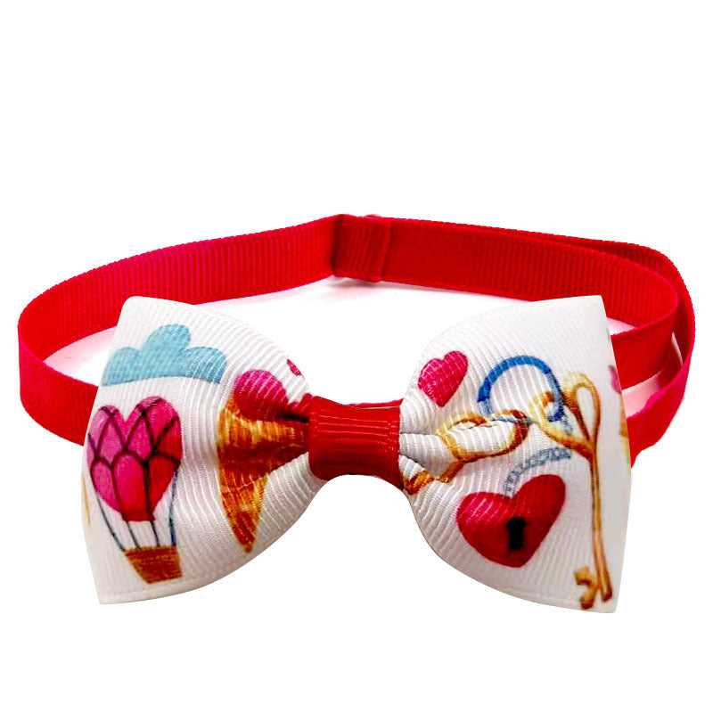 JMT-266506 Loving Cupid Cat Pet Bow Tie with Letter Pattern, Perfect for Halloween and Special Occasions