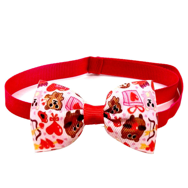JMT-266506 Loving Cupid Cat Pet Bow Tie with Letter Pattern, Perfect for Halloween and Special Occasions
