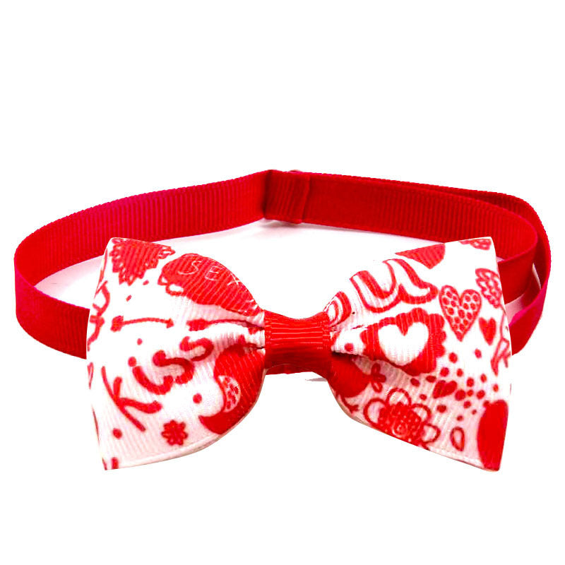 JMT-266506 Loving Cupid Cat Pet Bow Tie with Letter Pattern, Perfect for Halloween and Special Occasions