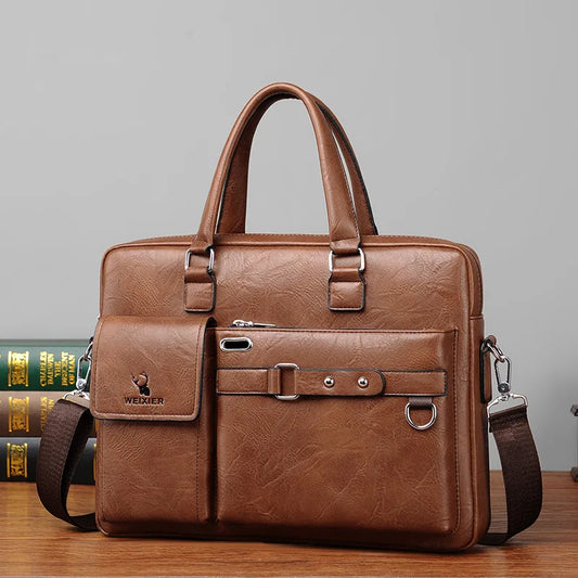 JMT-266506 Vintage Laptop Tote Bag - Large Capacity, Waterproof, and Wear-Resistant Briefcase for Men