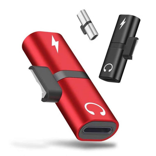 JMT-266634 Dual Function Audio Adapter for iPhone - Charges and Plays Music Simultaneously, Compatible with Models 7, 8, X, 11, 12