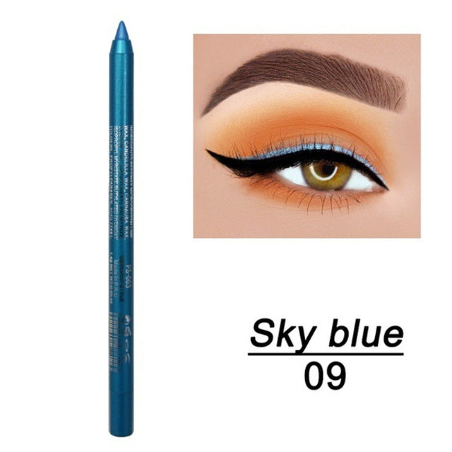 JMT-267274 Versatile Waterproof Eyeliner Pencil in 14 Vibrant Colors - Long-lasting & Easily Removable