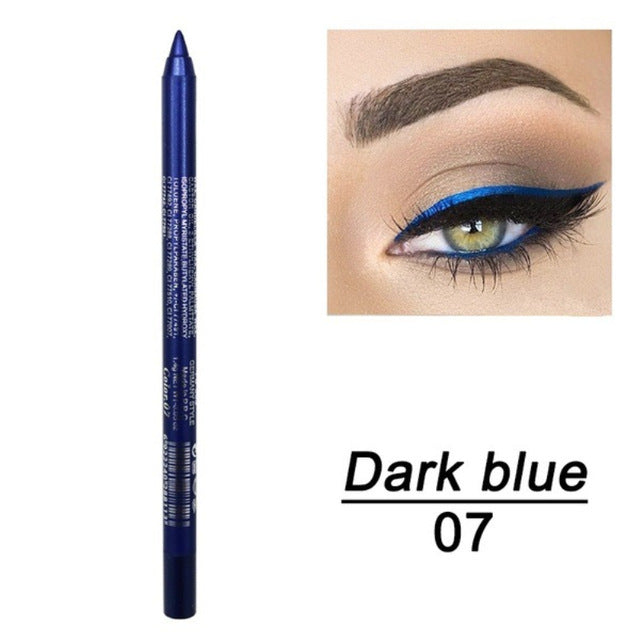JMT-267274 Versatile Waterproof Eyeliner Pencil in 14 Vibrant Colors - Long-lasting & Easily Removable